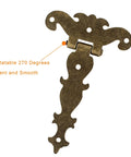 Four Piece Antique Bronze T Strap Hinges Set For Wood Fence Gates And Windows, decorative tee hinge, 270 degree rotation, zinc alloy