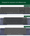 Ergonomic Acrylic Keyboard Stand for Desktop fits full size, 80%, and 75% keyboards, shown with different keyboard sizes.