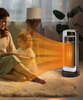 Compact Electric Space Heater With Thermostat And Remote Control, 1000W/1500W Two-Level Fast-Heat Quiet Ceramic Heater in room