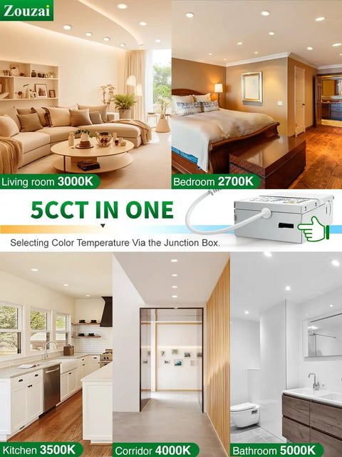 Twenty Pack 4 Inch Led Recessed Light With 5 Cct Tuning And Dimmable Control Delivering Ultra Slim Canless Build That Promises A Dead Easy Install And Hella Bright Vibe For Everyday Living Spaces