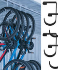 Four Pack Overhead Garage Storage Hooks Black Heavy Duty Ceiling And Wall Hanging Hooks for Garage Organization bikes hanging