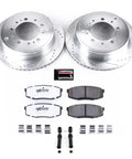 Beefed-Up Rear Brake Kit Upgrade With Z36 Carbon Fiber Ceramic Pads And Drilled And Slotted Rotors For Toyota Sequoia 2008-2022