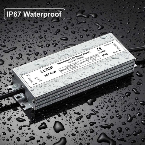 Beefy 60W LED Driver Power Supply 24V DC 2.5A Waterproof Ultra Slim Transformer for indoor and outdoor LED lighting