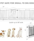 Ultra Wide 96 Inch Dog Gate With Walk Through Door, freestanding white wire pet gate with lockable door for dogs in various sizes