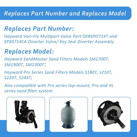 Valve Gasket O Ring Kit SP0714T For Hayward Variflo XL Multiport Pool Valve Replacement Seal Spider Gasket Cover One And One Half Inch Easy Install