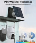 Wireless Outdoor Security Camera Kit With 5G And 2.4G WiFi No Monthly Fees 2 Camera 4MP Solar Powered System in rain