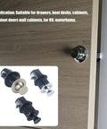 Keyless Cupboard Drawer Push Button Latch Flush Mount Zinc Alloy Cabinet Door Lock for Cabinets and Drawers Easy 22mm Hole Install