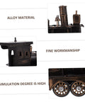 Locomotive Model Retro Steam Train Sculpture For Desktop Decoration with alloy material and detailed craftsmanship close-up