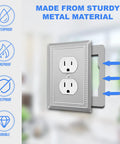 Go-To Wall Plate Spacer Kit Ten Pack Metal Leveling Plates For Flush Fit Receptacle Spacers highlighting metal and durability features