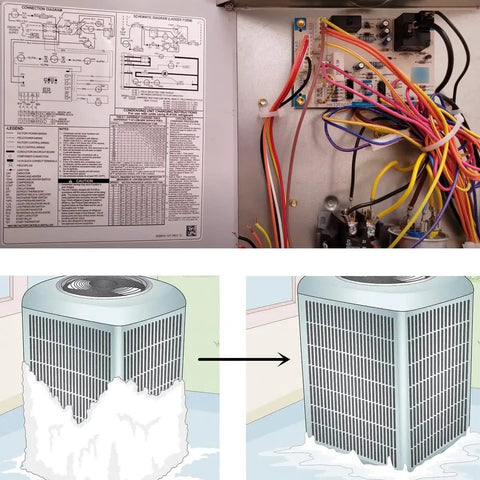 Electrical diagram and control board with wiring; HVAC system before and after using Defrost Control Board For HVACR Systems Compatible With 213CEA036000BAAA PH13EAZ36000AAAA Replaces HK32EA001 CEPL13052401 And Fits HK32EA007 1173636 1177927 For Commercial AC Gear.