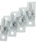 Nailed Tight Wall Mount Gate Hinges Four Pack Solid Iron Hardware Zero Fuss Setup Built Heavy Duty For Fence Gates And Barn Doors Includes All Brackets, shown in silver metal finish.