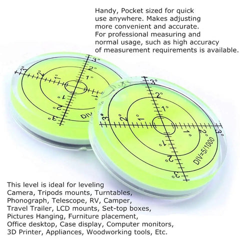 Dead On Accurate 60mm Round Bubble Spirit Level Pro Shop Premium Acrylic Craft Tool With Degree Marked Base For Straight Shot Precision Layouts And No Sweat Leveling On Any Project