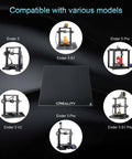 Ender 3 Glass Bed Upgrade Tempered Glass Plate with printers showing compatibility with various Ender models