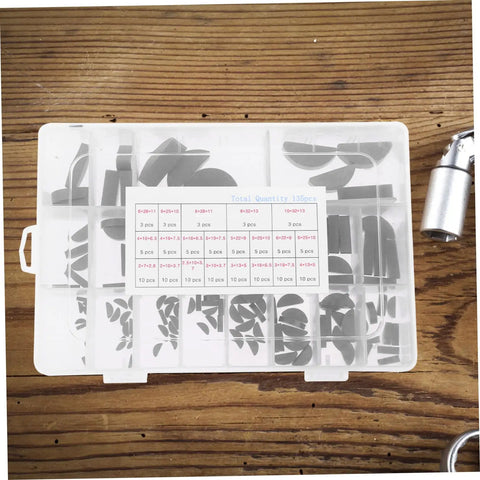 135 Piece Woodruff Key Set And Keyway Kit, Carbon Steel Keys in Storage Case for Pulleys and Shafts