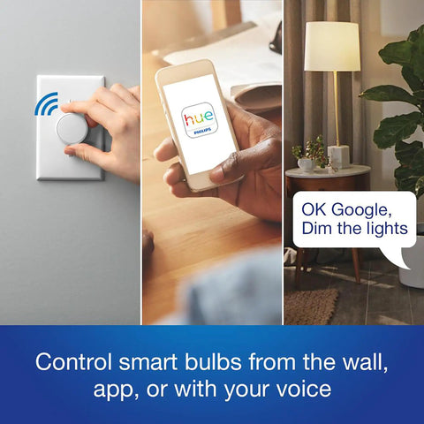 Smart Bulb Dimmer Switch Two Pack For Philips Hue Bulbs Keeps Hue Ready And Lets You Dim With No App Needed Lock The Toggle For Easy Home Lighting Control