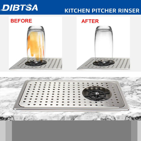 Glass Rinser For Espresso Cups And Milk Pitchers With Adjustable Spray Head Fast Rinse Drip Tray Drain Stainless Steel Sink