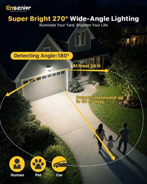 Weatherproof Solar Motion Sensor Flood Lights With Three Adjustable Heads And Smart Remote Control For Yard Security Featuring Four Game Changing Modes And No Sweat Setup Top Shelf Two Pack