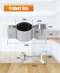 Two Pack Adjustable Upright Clamps For Pipe And Drape Systems Works With 1.5 Inch Or 2 Inch Diameter Product Size Diagram