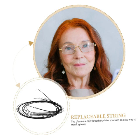 Eyeglasses Repair String For Half Frame Glasses Easy Quick Fix Tool Scratch Resistant Eyewear Cord for quick maintenance