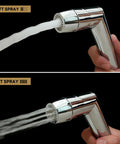 Dual Function Bidet And Diaper Sprayer For Toilet, Top Notch Hygiene Upgrade With Leak Proof Stainless Steel Braided Hose spraying