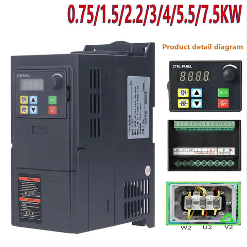 220V Variable Frequency Drive VFD Inverter For Three-Phase Motors Range 0.75kW To 5.5kW Smooth Soft Start Precise Speed Control RS485 Communication industrial controller