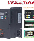 High-Performance 4kW to 5.5kW 3kW 2.2kW 220V Variable Frequency Drive Inverter for Three-Phase Motors, Smooth Soft Start, RS485 Control, Precise Speed Regulation, Industrial Grade VFD for Pros and DIYers on black control panel unit