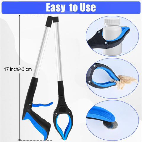 6 Pack 32 Inch Heavy Duty Lightweight Trash Grabber With Ergonomic Handle And Non Slip Grip For Outdoor Home Garden Cleanup 360 Degree Rotating Head With Magnetic Tip For Easy Metal Pickups