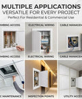 Built Tough Metal Access Panel With Zero Sag Magnetic Lock Covers Drywall Cutouts And Ceiling Openings Stays Put During Hvac Plumbing Fixes Snug Flush Look Gray 8X8 Inch Quick Clip for plumbing access in walls and ceilings.