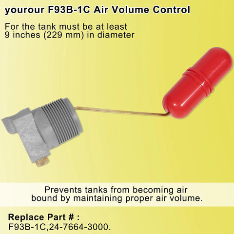 Air Volume Control Replacement For Deep Well Water Tank System One And A Quarter Inch MNPT One Quarter Inch PTF SAE Model 148113