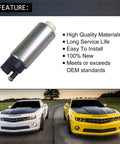 255 LPH High Flow Electric Fuel Pump Replacement With Installation Kits For Cars And Trucks Direct Replacement With OE Grade Performance