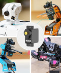 Collage showcasing 9G Metal Gear Micro Servo Motor For Robot DIY Projects Anti Blocking LFD 01M 5 Pack in various robot builds