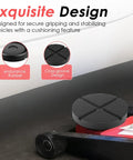 Universal Jack Stand Pads And Floor Jack Rubber Pad Kit, 7-Piece Combo shown with non-slip rubber and cross-groove design