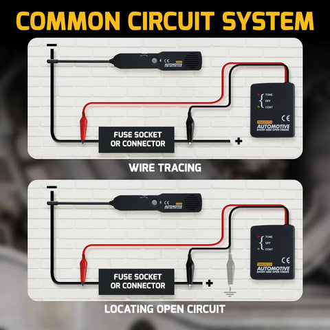 Open And Short Finder For Automotive Circuits Circuit Tester And Tone Generator Wire Tracer For 6 To 42V Cars Cable Breaker Locator Fault Finder Tool For Pro Grade Diagnostic And Easy DIY Friendly Wire Tracing Behind Panels