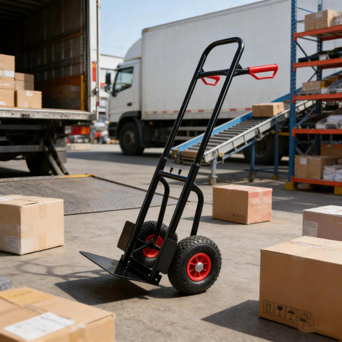 Stair Climbing Hand Truck Dolly 330 lb Steel Trolley With 10 Inch Rubber Wheels Heavy Duty Platform Cart For Warehouse Garage Workhorse For Moving Appliances Boxes And Heavy Loads Foldable And Compact in warehouse