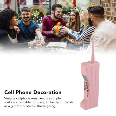 Kickass Vintage Cellphone Prop Cast From Heavy Duty Iron Serving Major Eighties Brick Phone Throwback Aesthetic with friends around.
