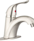 RV Single Handle One Hole Bathroom Faucet In Brushed Satin Nickel Finish, Sleek Arc Design, Durable Metal Construction