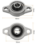 KFL000 Flanged Pillow Block Bearings 10mm Bore Zinc Alloy Self Aligning Flange Mounted Bearings With 8 Screws And 4 Key Wrenches Built To Last Rustproof Housing For Solid Shaft Support In Machinery And DIY Projects For Gear Heads, 10mm bore zinc alloy flange bearing, 59x15mm