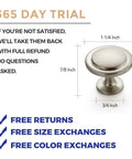 365 day trial, 30 Pack Brushed Nickel Cabinet Pulls One And A Quarter Inch Kitchen Drawer Pulls And Door Handles For Dresser Modern Hardware