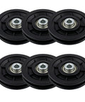 Six Pack Nylon Pulley Wheels With Bearings For Home Gym Cable Machines Quiet Replacement Rollers For Fitness Gear And Garage Doors Smooth Low Noise Cable Movement Durable Set Of 6 black nylon 70mm pulleys