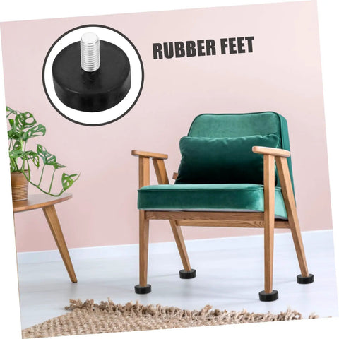 4 Pack Adjustable Rubber Shock Absorber Feet Pads For Noise Reduction And Vibration Control on chair legs