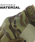 Close-up of a Tactical Glove With Anti Slip Grip For Heavy Duty Work, Impact Resistant, Touchscreen Compatible, Large, MultiCam Camouflage showing breathable material.