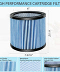 Heavy Duty Cartridge Filter For 5 To 16 Gallon Wet Dry Vacuums Compatible With 90304 90344 high-efficiency filtration paper