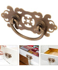 Two Pack Vintage Brass Drawer Pulls Handles For Dressers And Wardrobes, Retro Bronze Cabinet Knobs With Old School Antique Style
