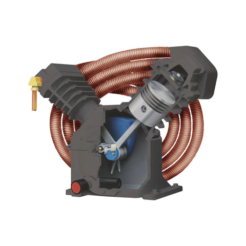 Heavy Duty Electric Air Compressor Boasting Kickin 15 Horsepower reciprocating pump and copper coils for 50 CFM at 175 PSI.
