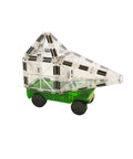 Cars Magnetic Building Set Green And Yellow 2 Piece Chassis For Kids Build Cars Trucks And Trains Reusable Box Converts To Ramp For Extra Fun Encourages Creative Play And Spatial Skills