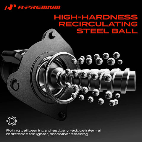 Direct Fit Power Steering Gearbox Assembly For Chevy C10 C20 Blazer And Gmc Pickup 1968 To 1976 showing high-hardness steel ball bearings.