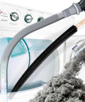 Dryer Vent Cleaner Kit 2 Piece Upgrade Pro Grade Quick Lint Removal And Airflow Restore With Vacuum Hose Attachment visible