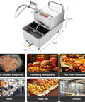 KYTGFH 550W Commercial Fryer Oil Filter Cart, 65L capacity stainless steel design with filtration hose for restaurants.