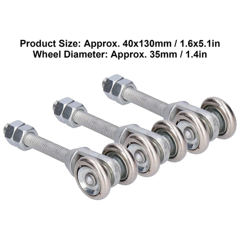 3 Pieces Track Roller Wheels For Sliding Doors With Steel Dual Wheel Trolley Roller For Rail Door Suspension Ideal For Glass Sliding Doors 35mm Diameter Durable Iron Material High Hardness And Wear Resistant For All Door Types