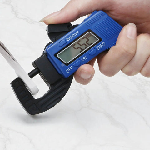 Digital Thickness Gauge Micrometer With Portable Rugged Build And Quick Inch Metric Switching Gives Bullseye Readings On A Sharp Screen For Mechanics Machinists And Shop Crew Measuring Paper Film Leather Items Without Batteries Required